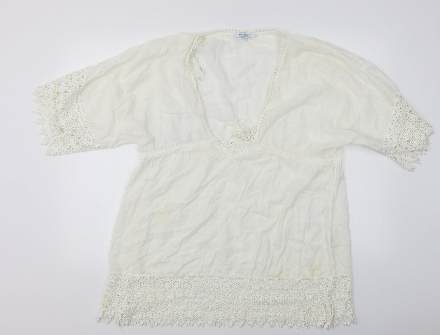 Blue Island  Womens White   A-Line  Size L