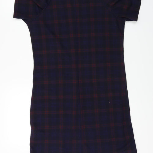 New Look  Womens Blue Check  A-Line  Size 10