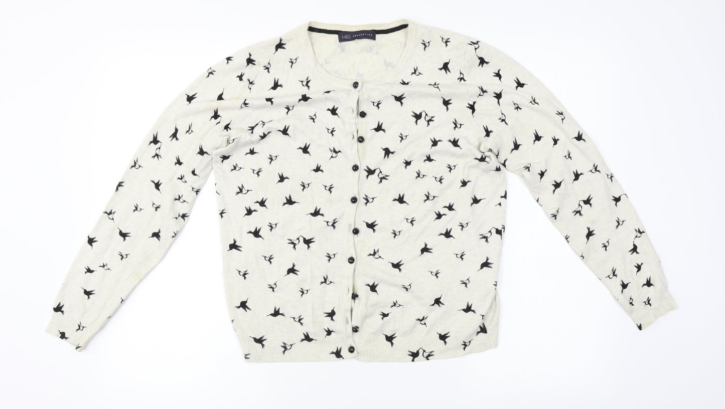 Marks and Spencer  Womens Beige   Cardigan Jumper Size 12