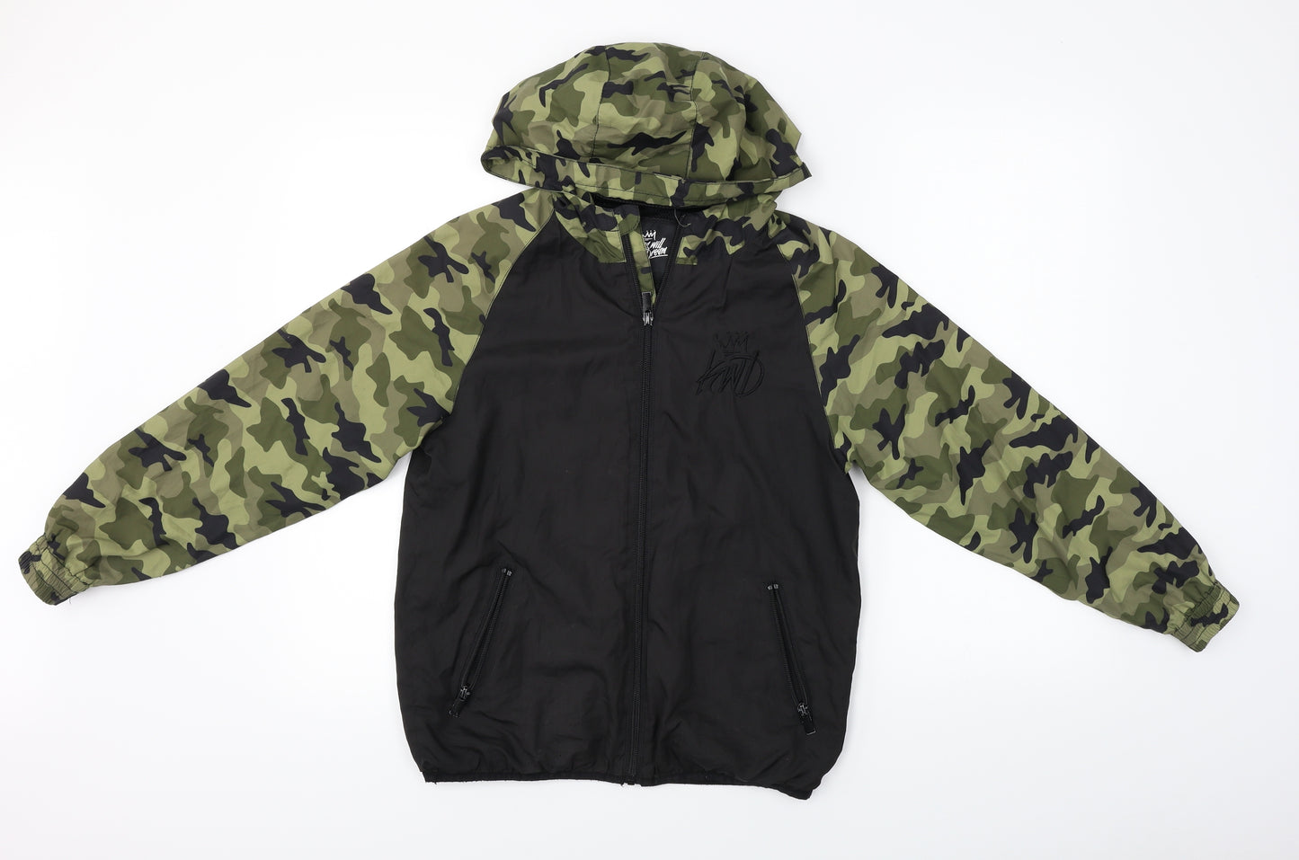 Kings Will Dream  Boys Black Camouflage  Jacket Coat Size 12-13 Years