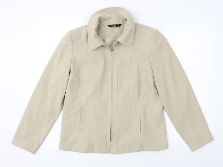 BM Womens Beige Jacket Coat Size 14