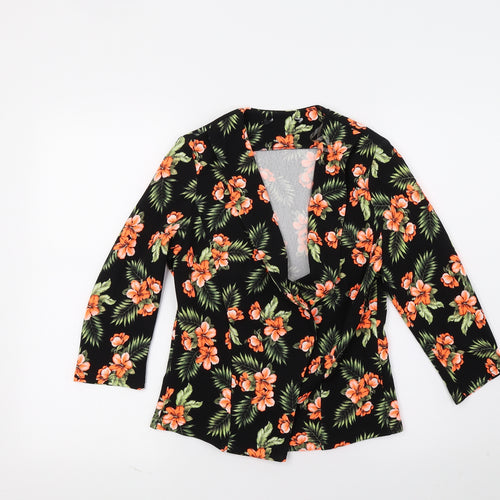 915 Generation Girls Black Floral  Jacket Coat Size 12-13 Years