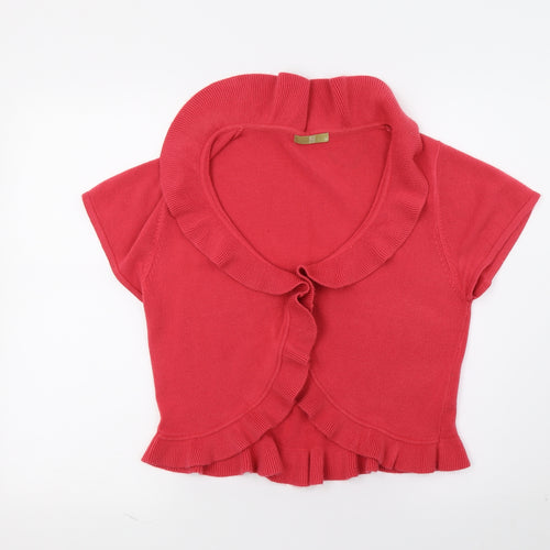 TU Womens Red  Knit Cardigan Jumper Size 14