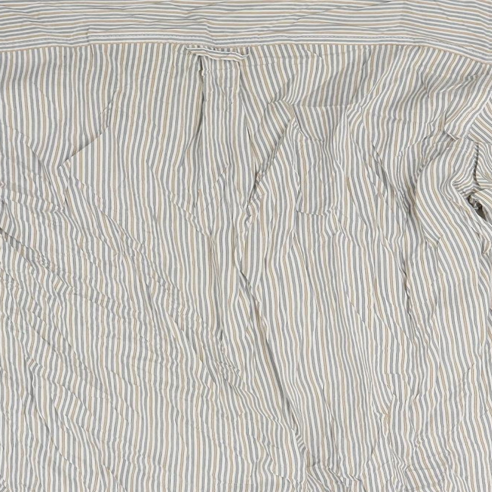 Jaeger Womens Beige Striped  Basic Blouse Size M