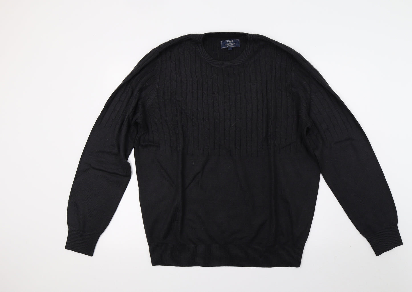 Atlantic Bay Mens Grey  Knit Pullover Jumper Size L