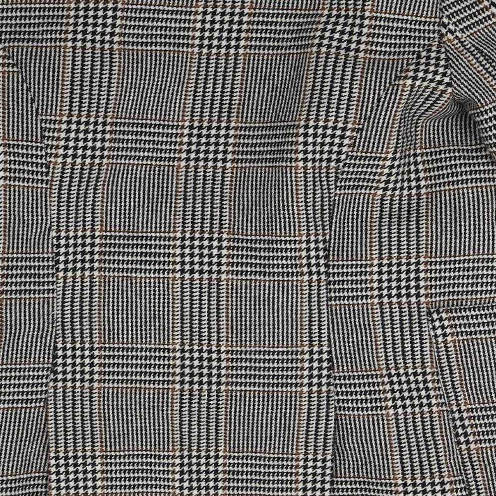 H&M Womens Grey Check  Jacket Coat Size 6