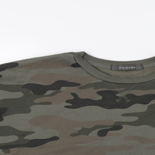 Primark Womens Green Camouflage  Pullover Sweatshirt Size 2XS  - Croped