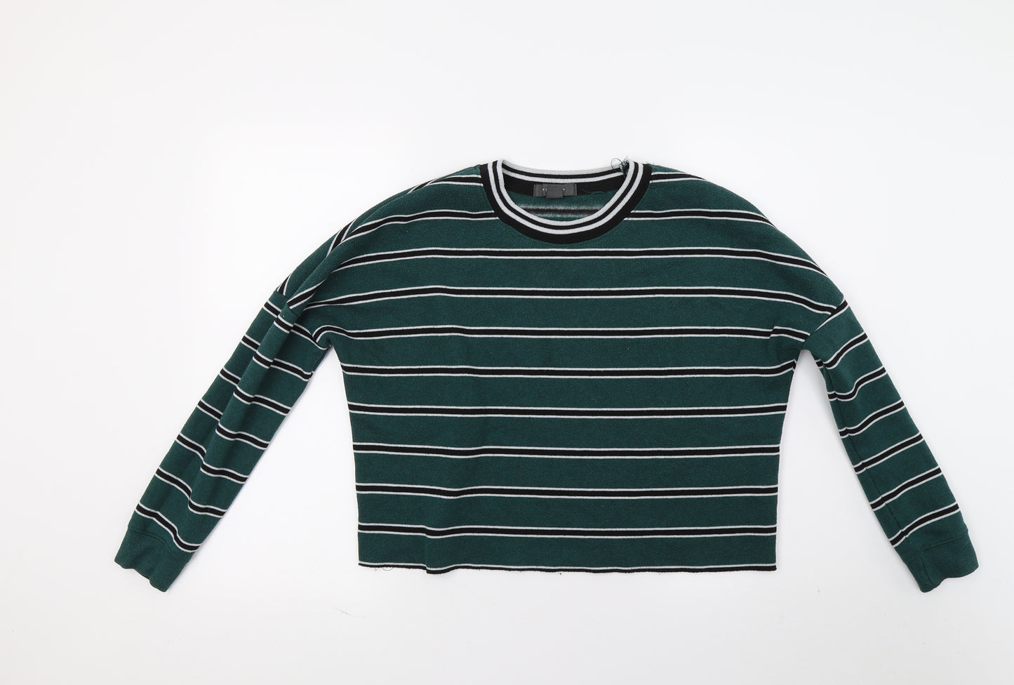 Primark Womens Green Striped  Pullover Sweatshirt Size XS