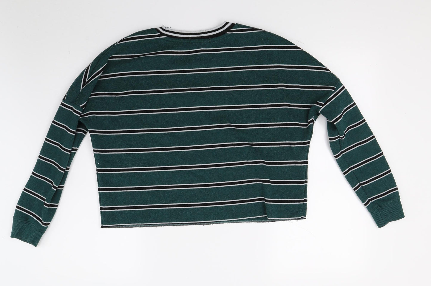 Primark Womens Green Striped  Pullover Sweatshirt Size XS