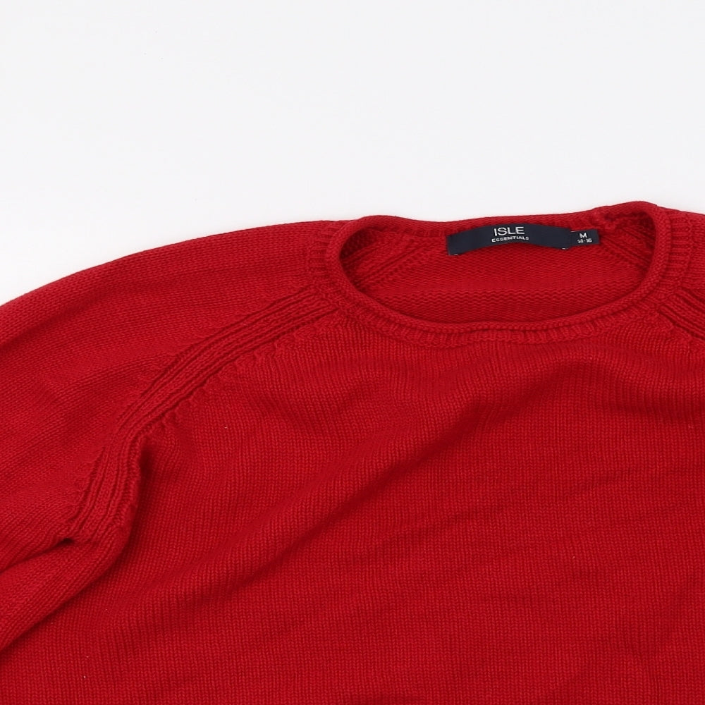 isle Womens Red  Knit Pullover Jumper Size M