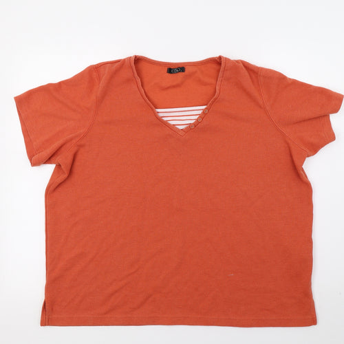 BM Womens Orange  Knit Pullover Jumper Size L