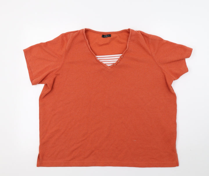 BM Womens Orange Knit Pullover Jumper Size L