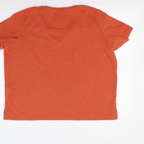 BM Womens Orange  Knit Pullover Jumper Size L