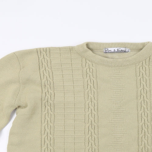 Pure & Natural Womens Beige  Knit Pullover Jumper Size M
