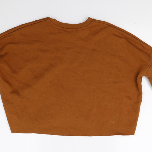 Primark Womens Brown   Pullover Sweatshirt Size 2XS  - choose kindness. cropped