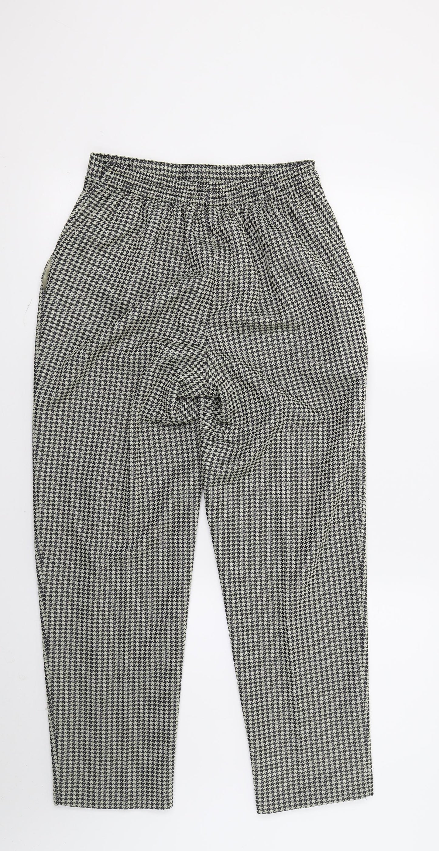 Marks and Spencer Womens Grey Check  Capri Trousers Size 12 L23 in