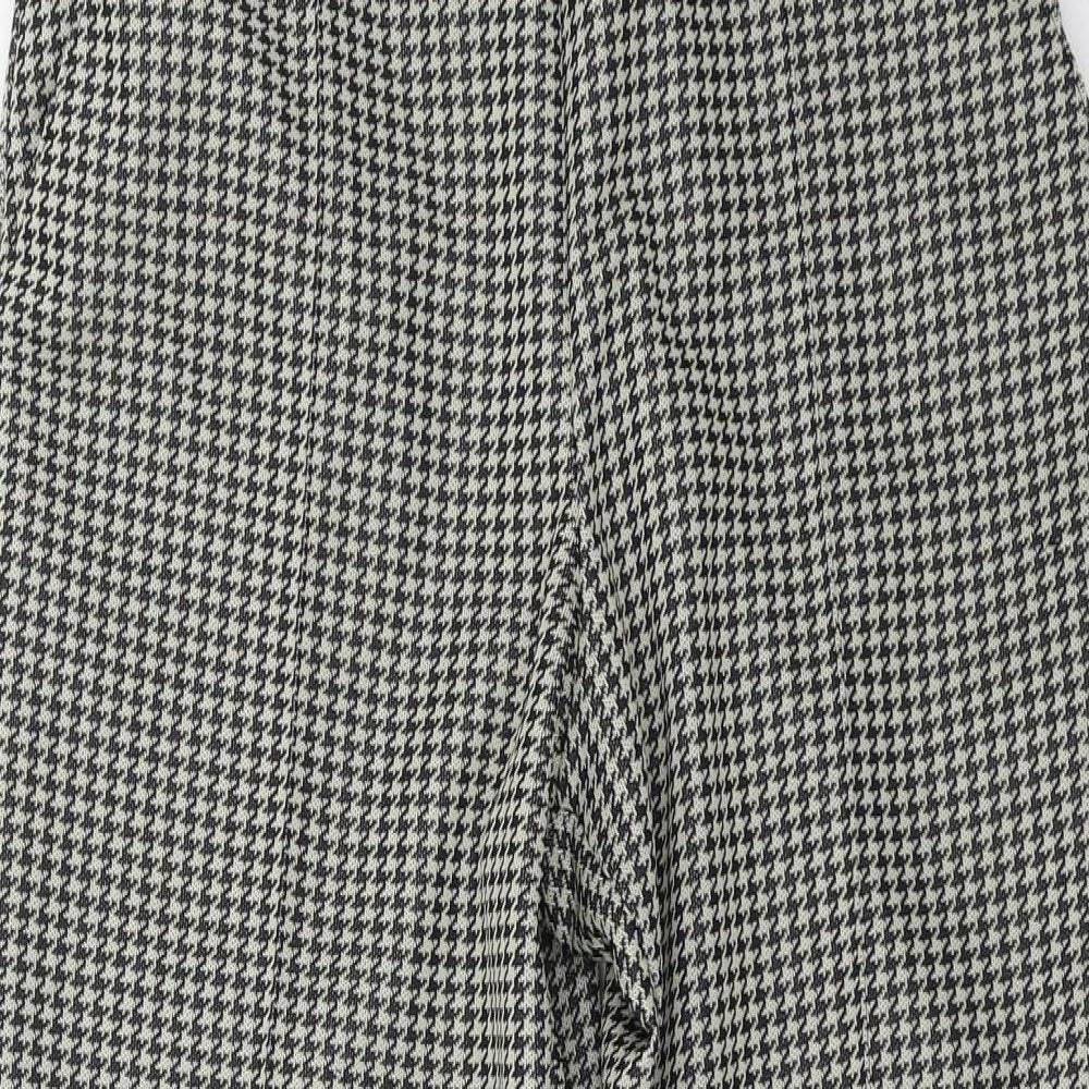 Marks and Spencer Womens Grey Check  Capri Trousers Size 12 L23 in