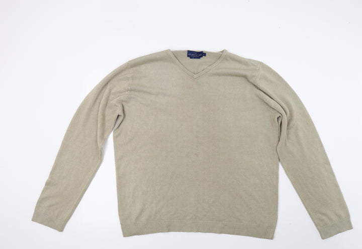 Atlantic Bay Mens Beige Pullover Jumper Size L