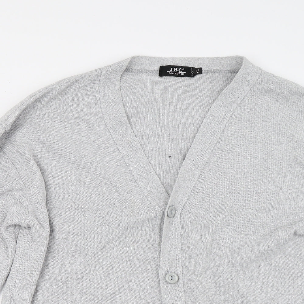 JBC Mens Grey  Knit Cardigan Jumper Size 2XL