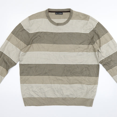 Marks and Spencer Mens Beige Striped  Pullover Jumper Size L