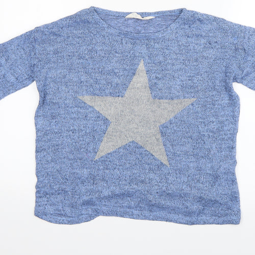 H&M Girls Blue   Basic Blouse Size 8-9 Years
