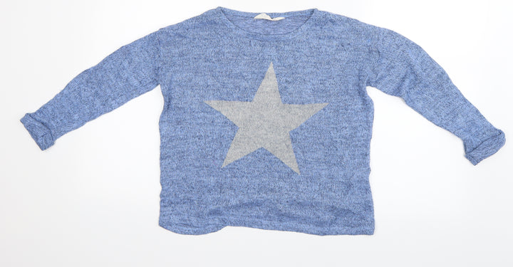 H&M Girls Blue   Basic Blouse Size 8-9 Years