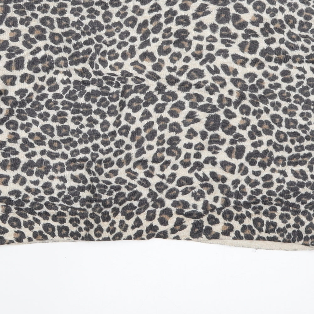Topshop Womens Brown Animal Print  Cropped Blouse Size 8