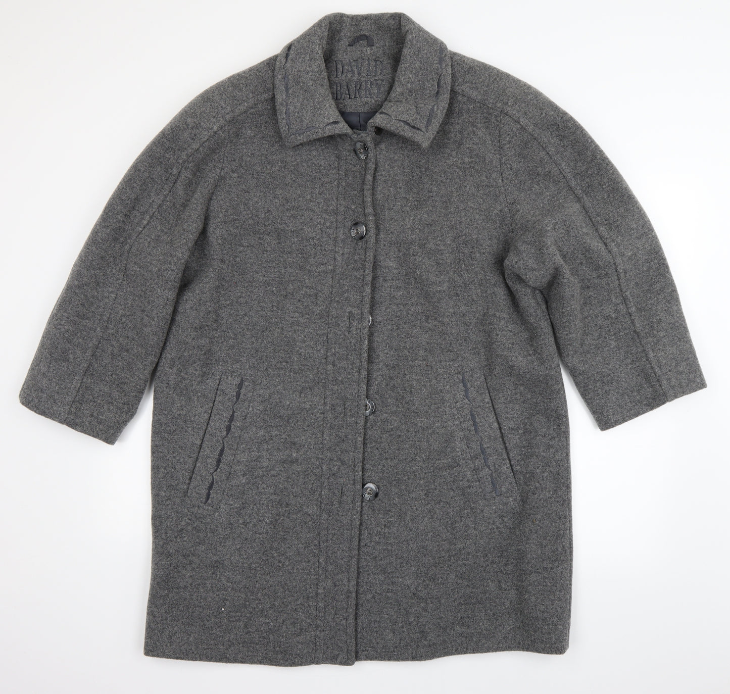David Barry Womens Grey   Pea Coat Coat Size 14