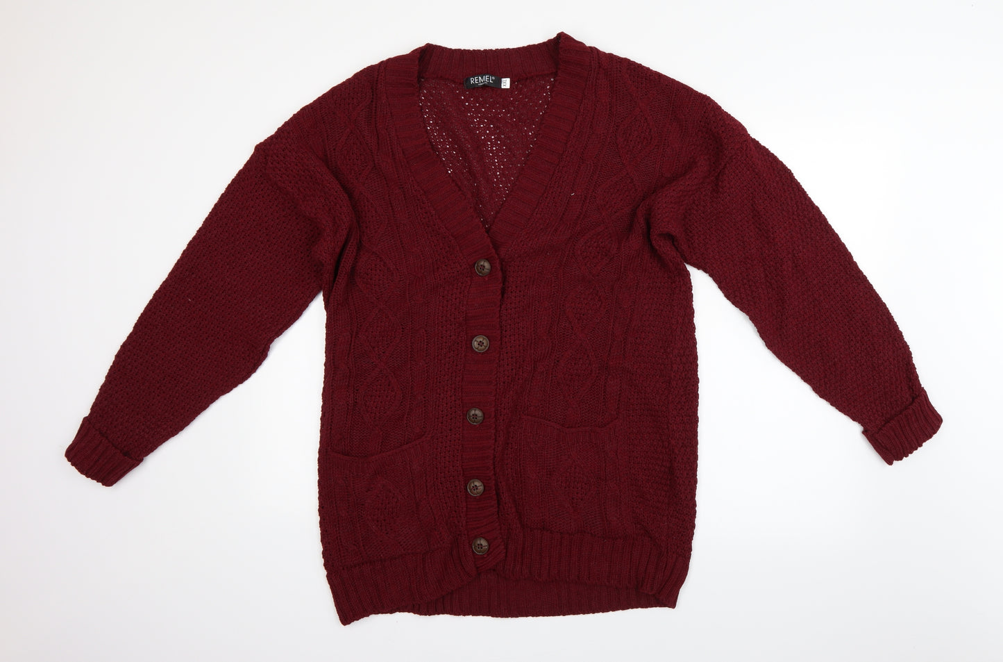 Remel London Mens Red   Cardigan Jumper Size 2XL