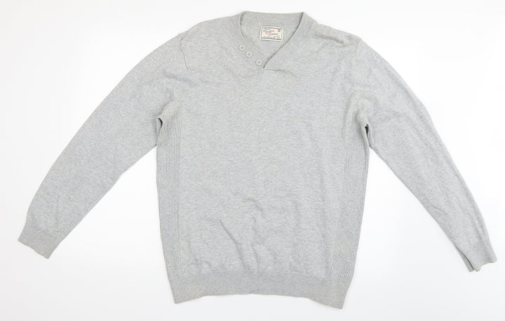 New Look Mens Grey Henley Jumper Size XL
