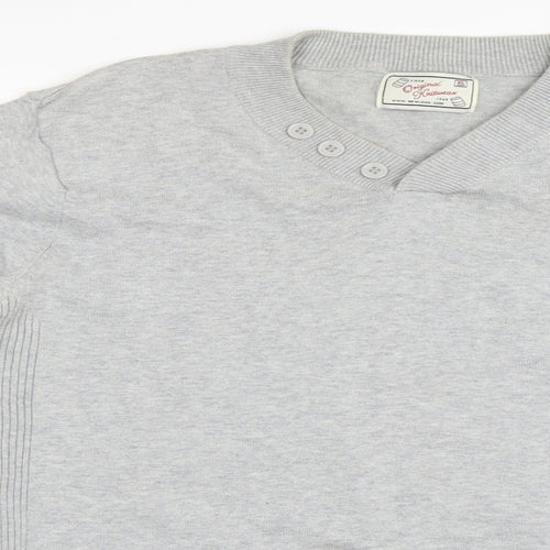 New Look Mens Grey   Henley Jumper Size XL