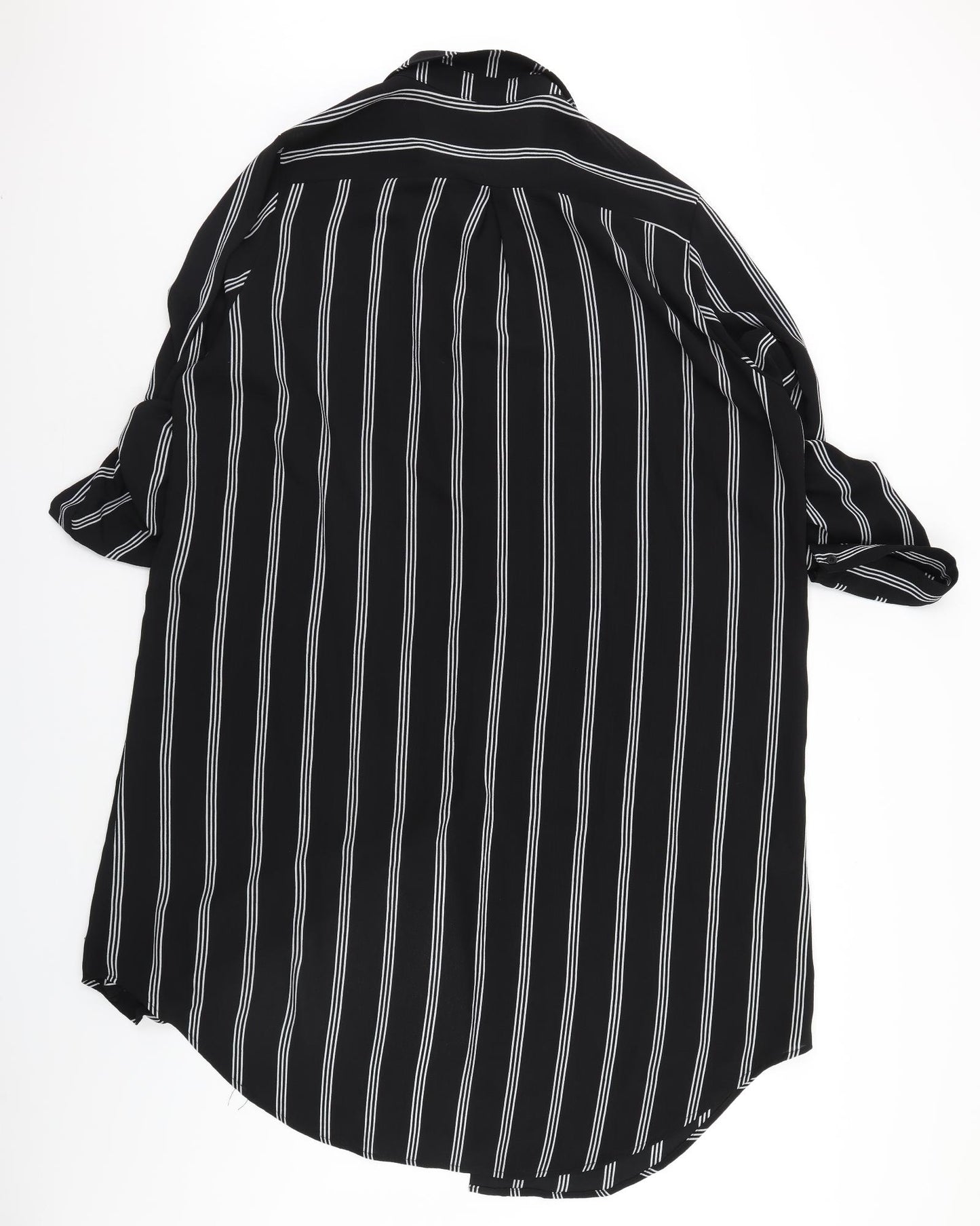Boohoo Womens Black Striped  Shirt Dress  Size 24