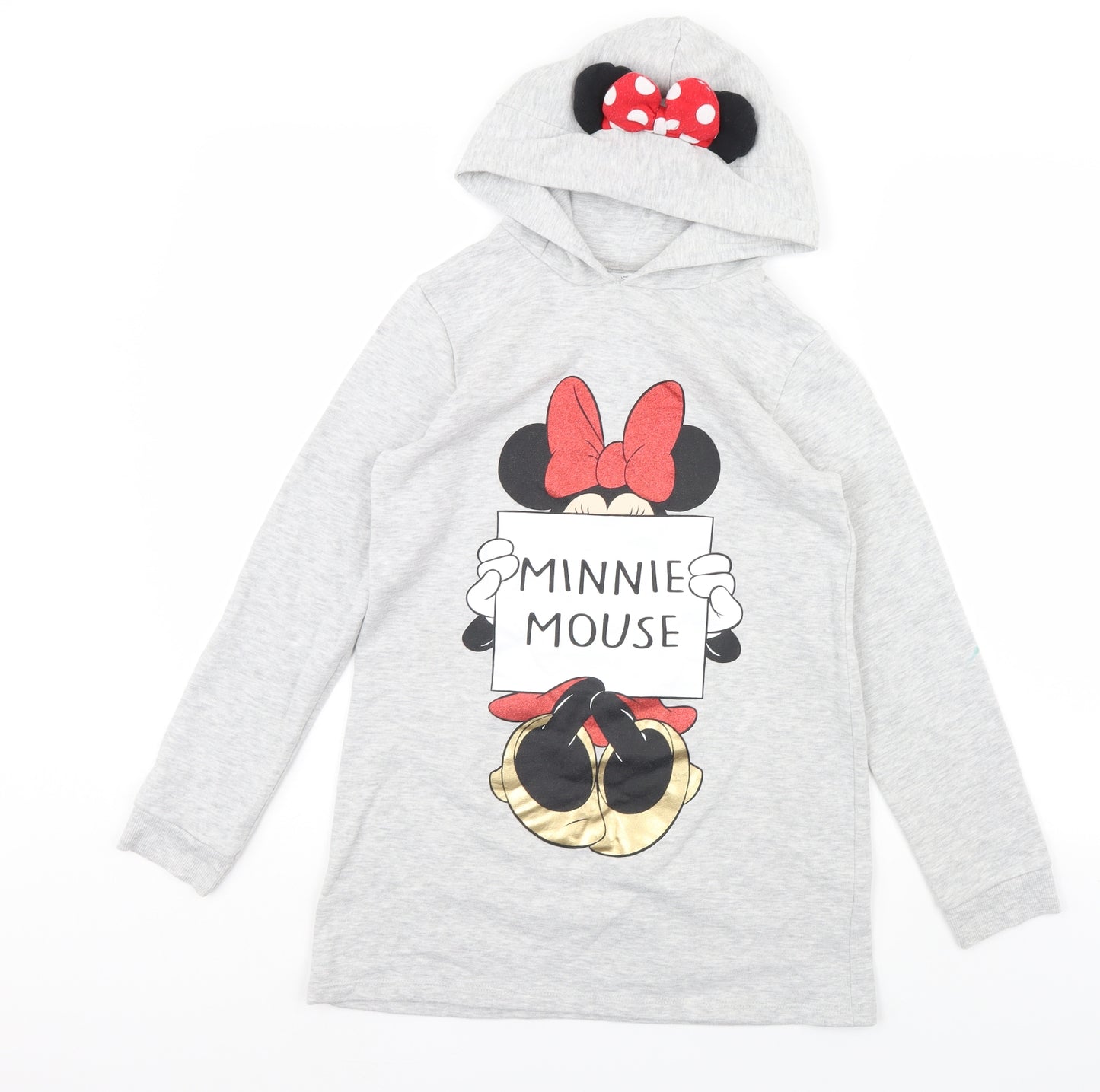 George Girls Grey   Pullover Hoodie Size 10 Years  - Minnie mouse
