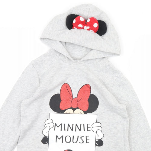 George Girls Grey   Pullover Hoodie Size 10 Years  - Minnie mouse
