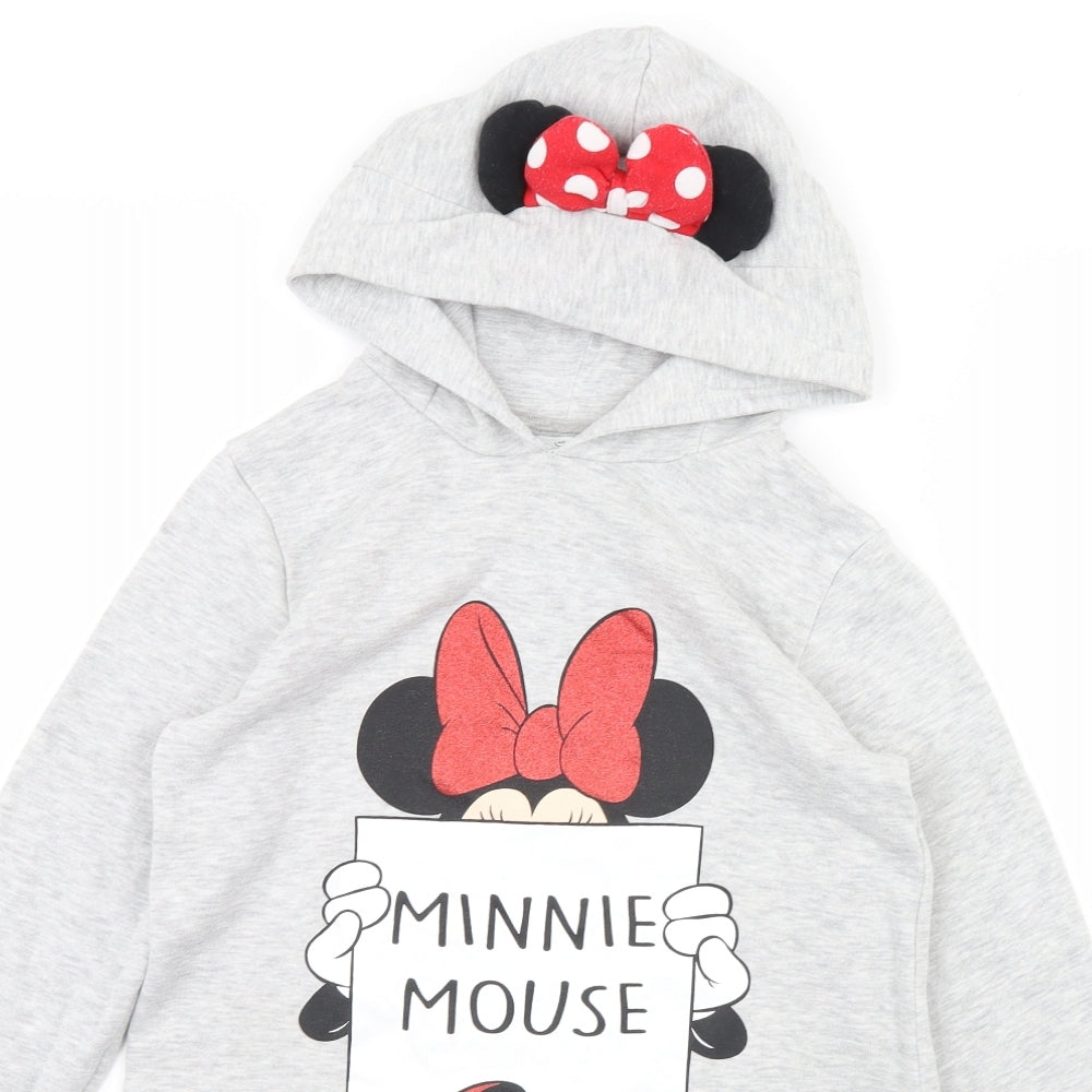 George Girls Grey   Pullover Hoodie Size 10 Years  - Minnie mouse