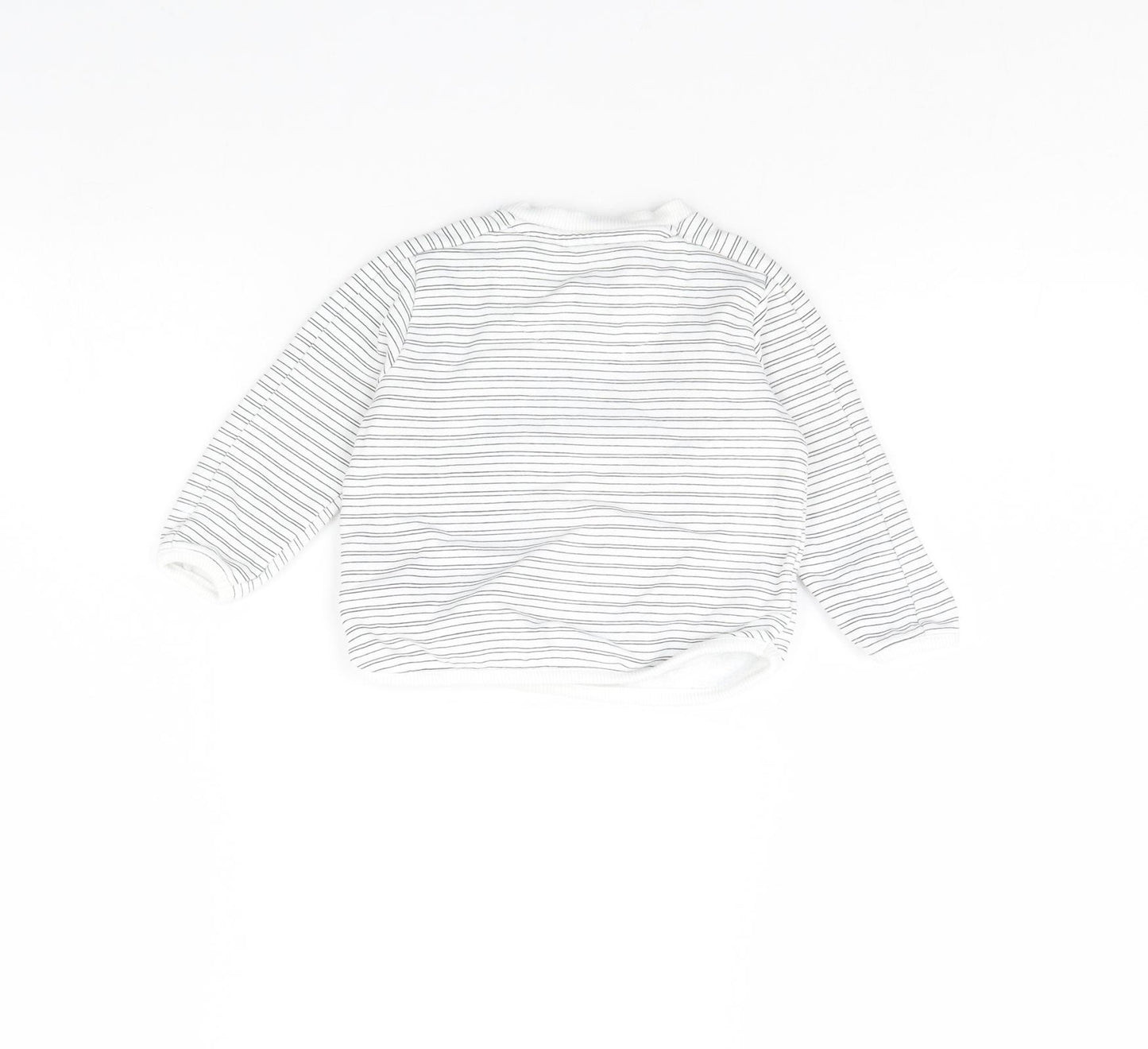 F&F Girls White Striped Rayon Pullover Jumper Size 3-6 Months