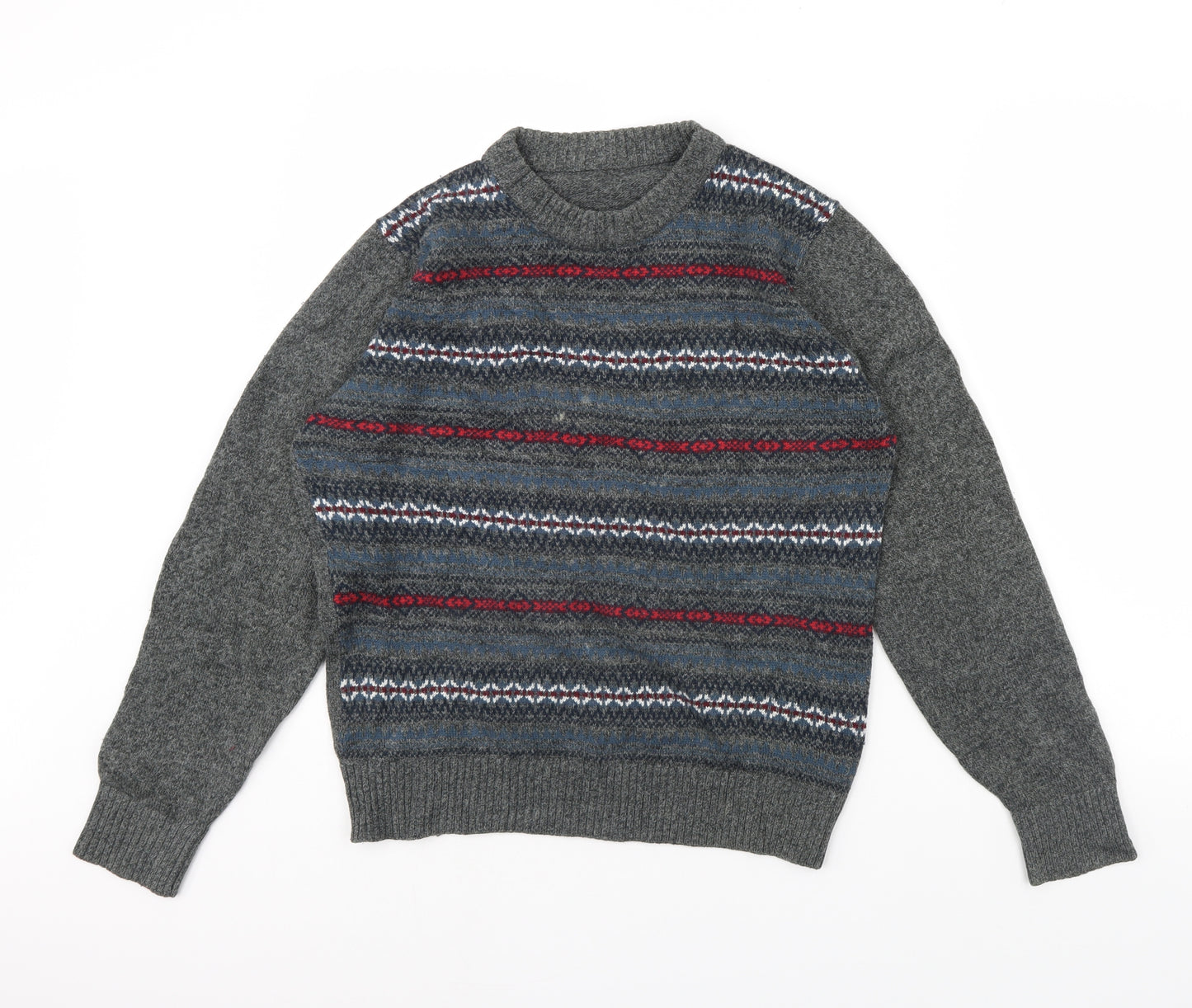 George Mens Grey  Rayon Pullover Jumper Size S  - Elbow pads