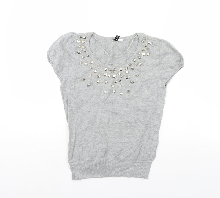 H&M Womens Grey   Pullover Jumper Size 8