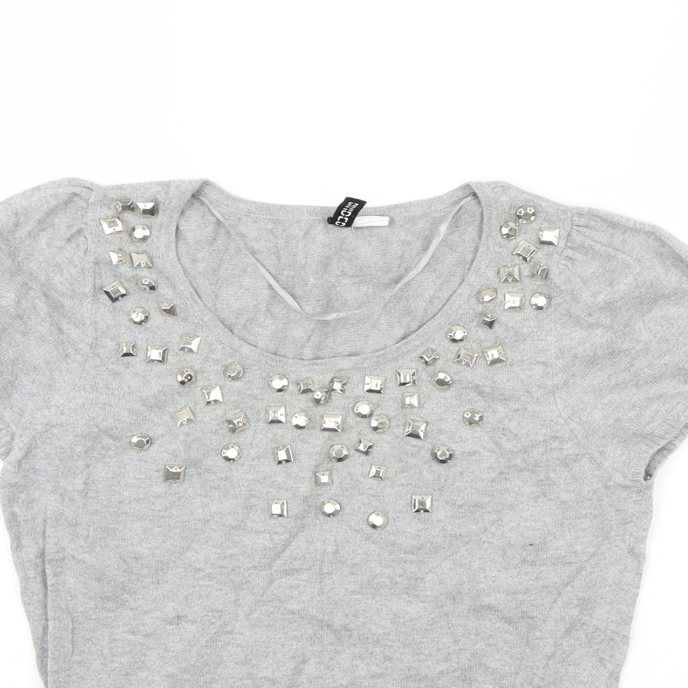 H&M Womens Grey   Pullover Jumper Size 8