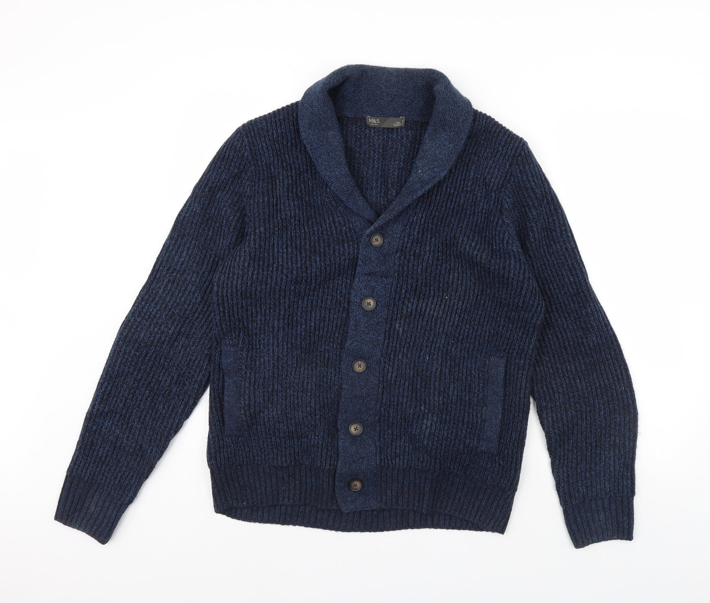M&S Mens Blue   Cardigan Jumper Size M