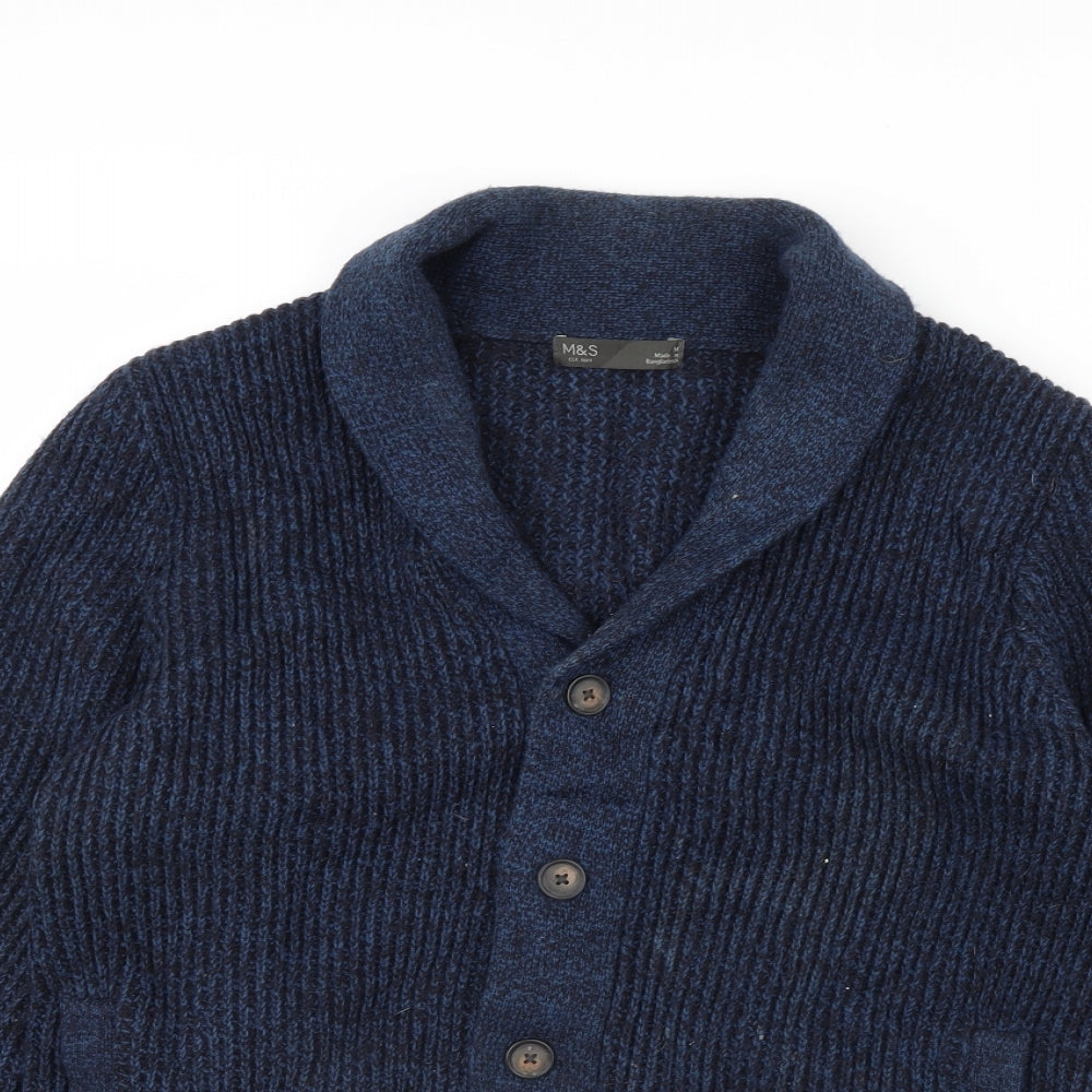 M&S Mens Blue   Cardigan Jumper Size M