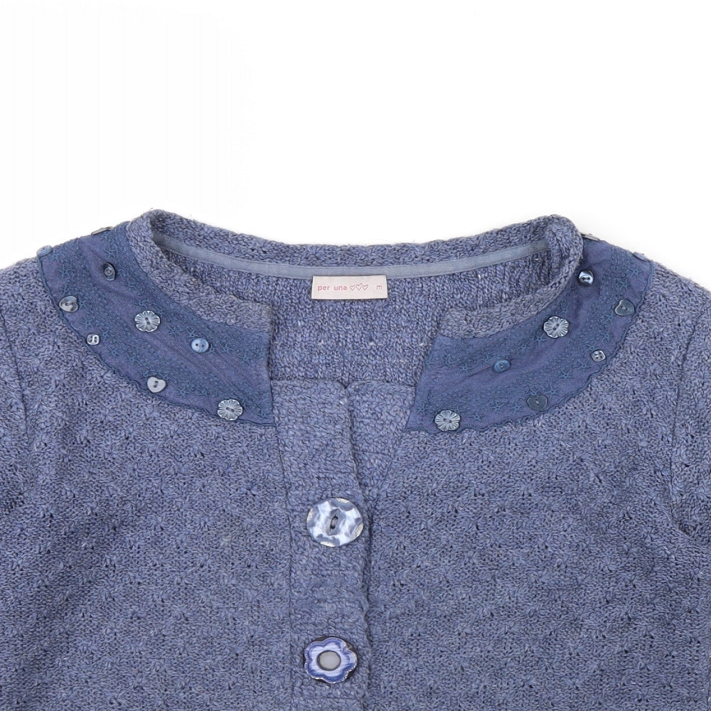 Per Una Womens Blue   Cardigan Jumper Size M