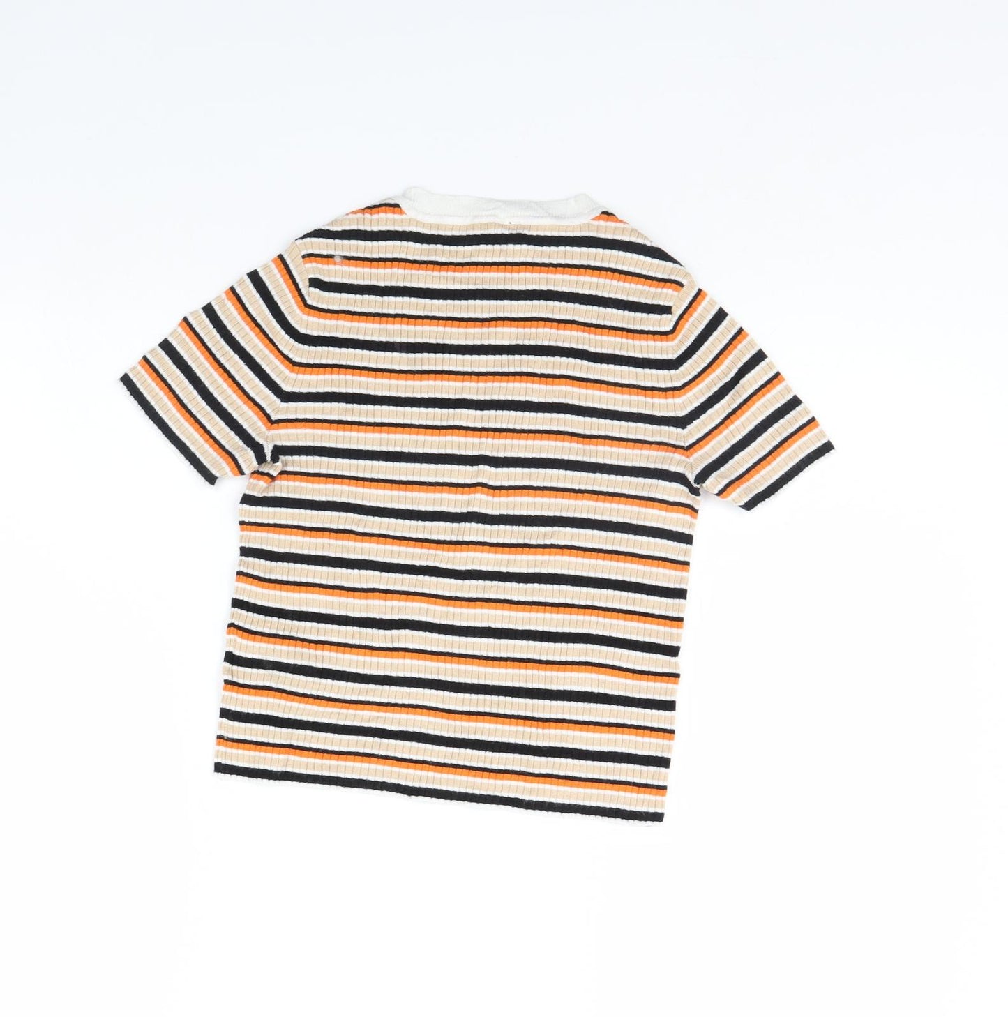 H&M Womens Multicoloured Striped  Cropped T-Shirt Size S