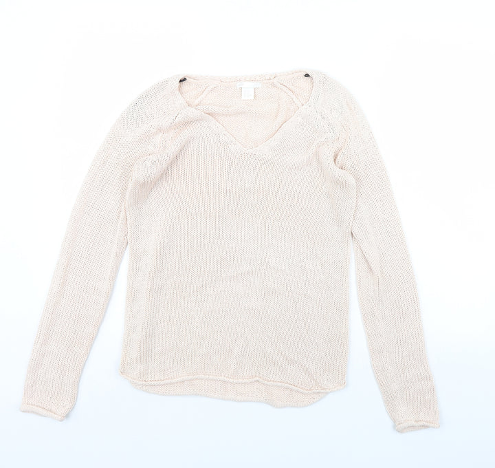 H&M Womens Pink Pullover Jumper Size XS