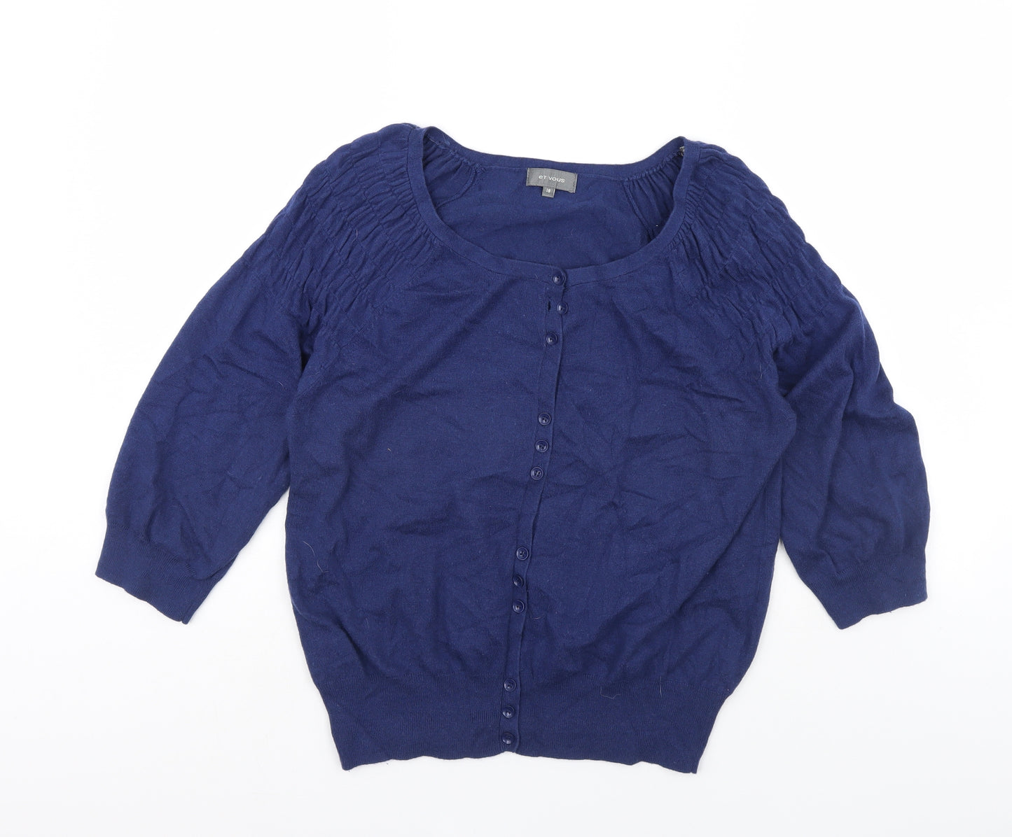 Et Yous Womens Blue   Cardigan Jumper Size 18