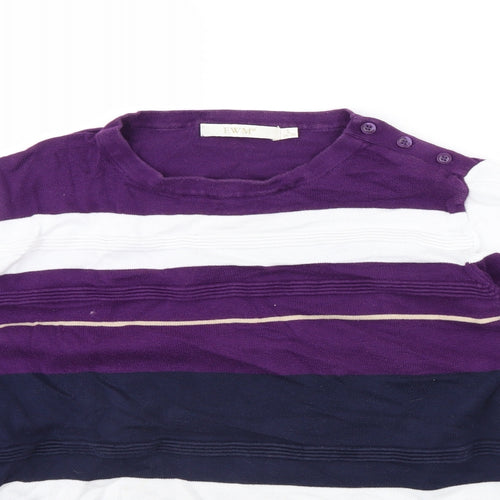 EWM Womens Multicoloured Striped  Pullover Jumper Size L