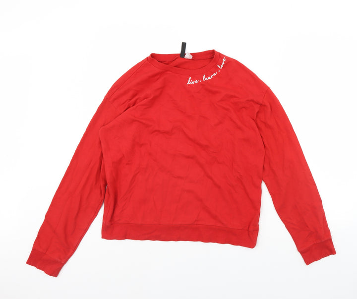 Divided Womens Red   Pullover Jumper Size S