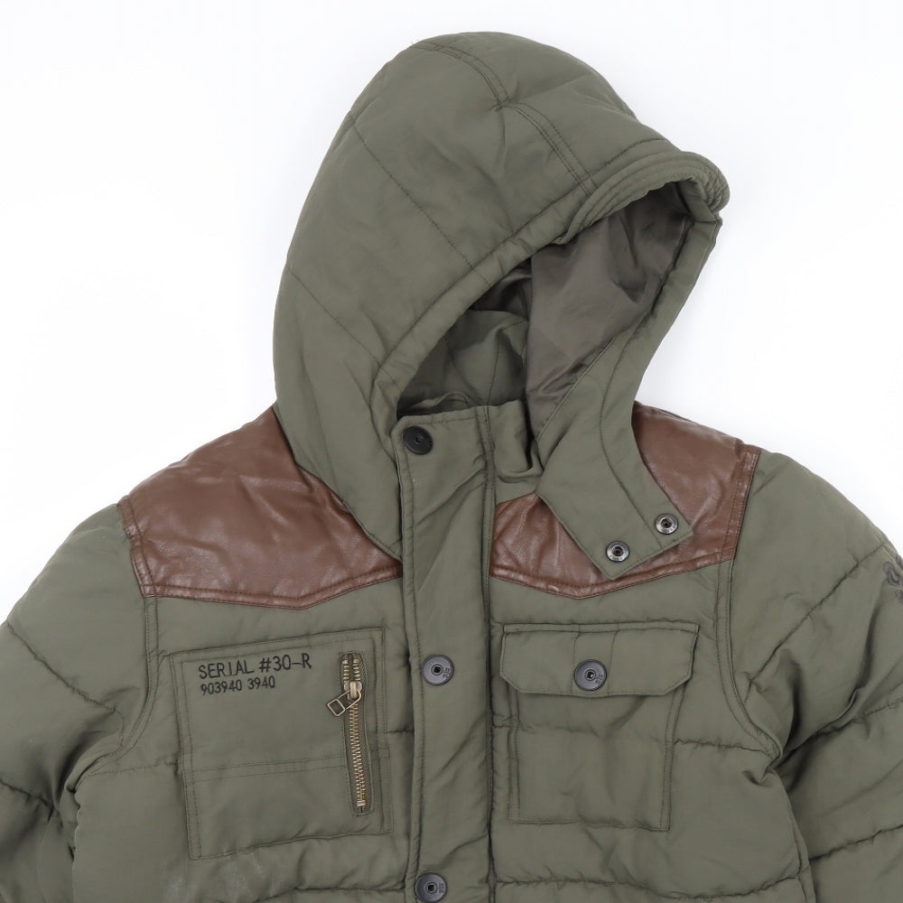 Preworn Boys Green   Rain Coat Coat Size 12 Years