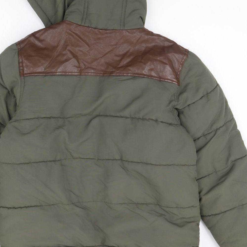 Preworn Boys Green   Rain Coat Coat Size 12 Years