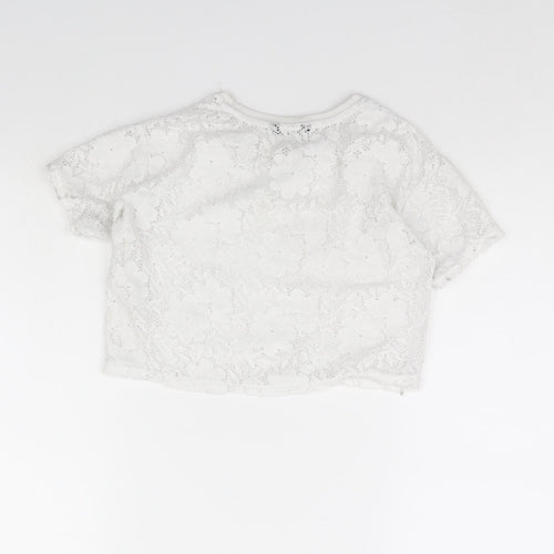 George Girls White   Basic T-Shirt Size 6 Years